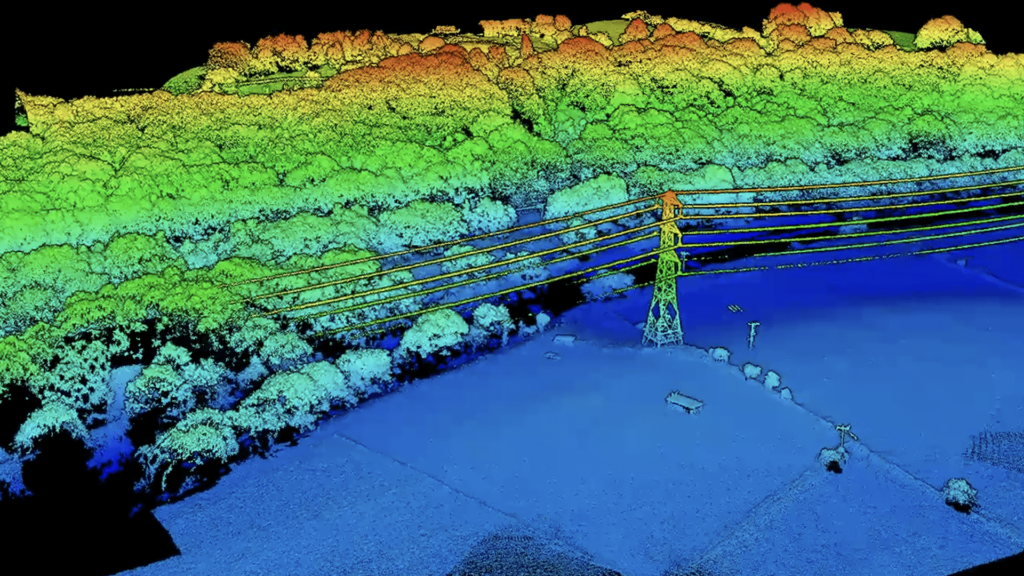 LiDAR point cloud survey of open ground and structures